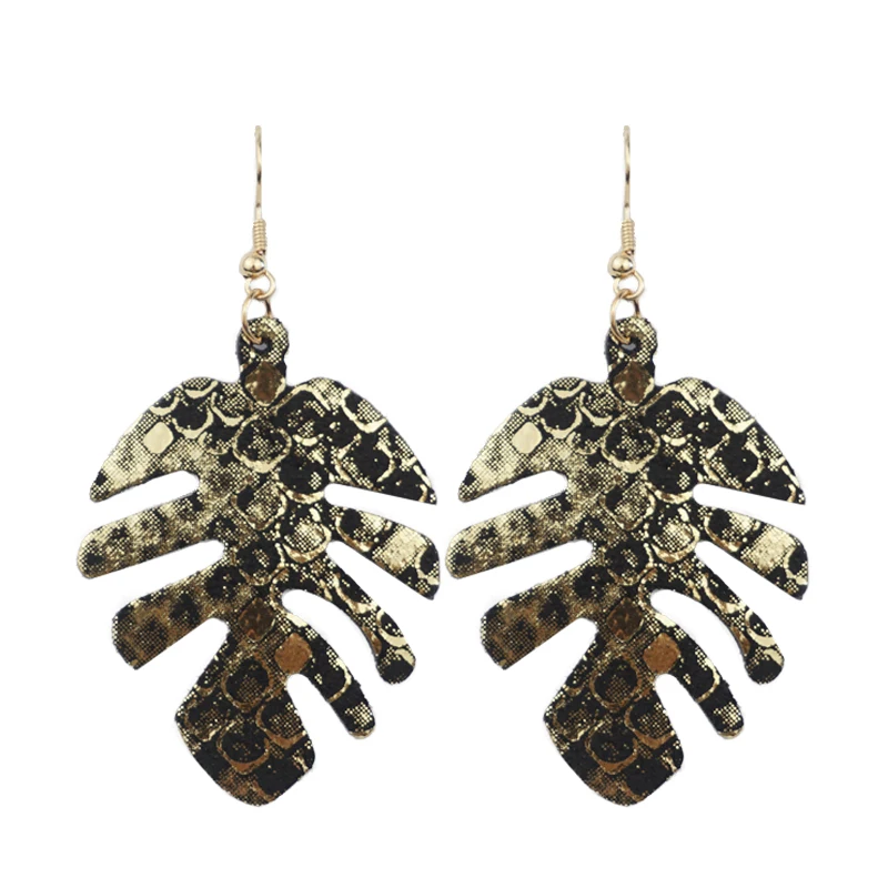 M &amp G кожаные серьги в форме листа для женщин золотистые зеленые фиолетовые