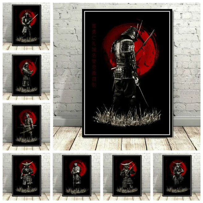 Плакат и принты японская самурайская бусхидо Современная Художественная