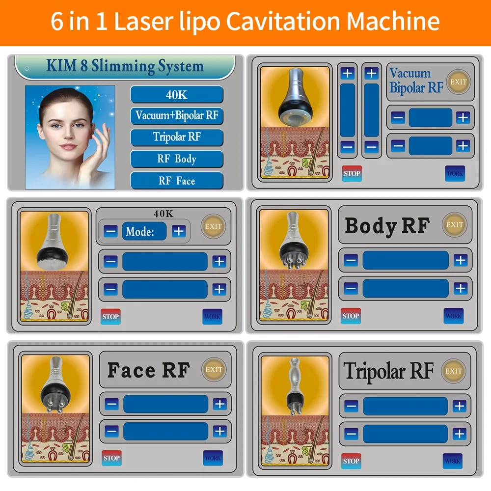 Аппарат для похудения тела 40k с радиочастотой|Звуковое вибрационное устройство| |