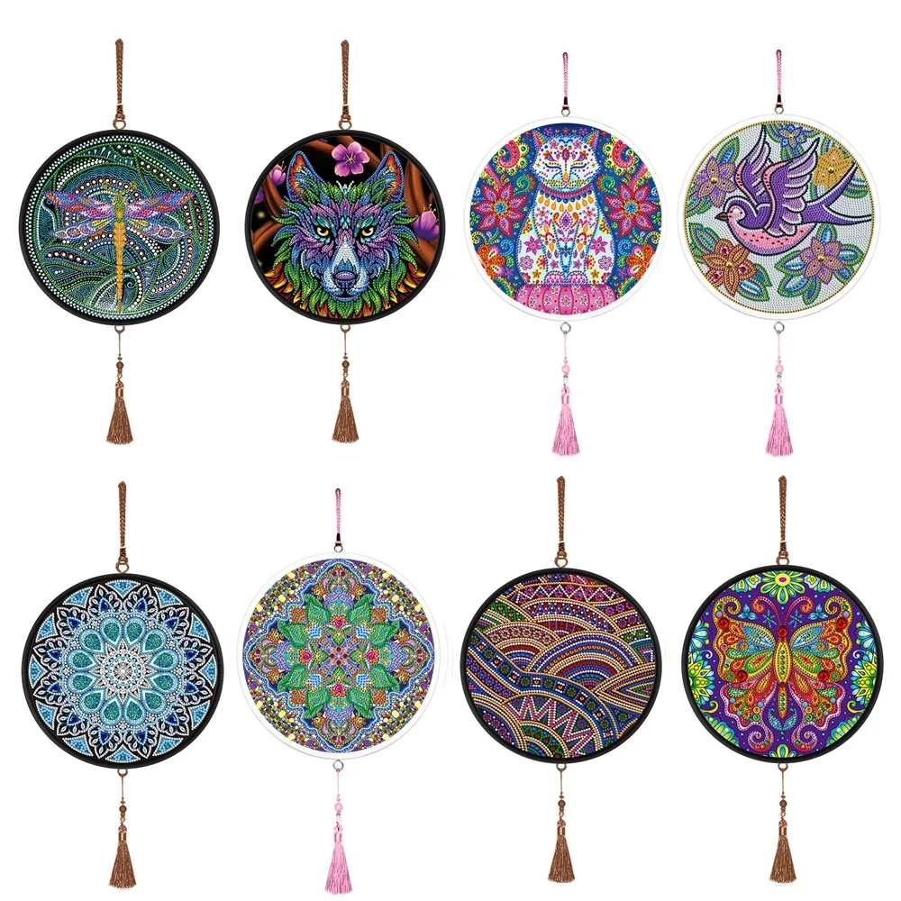 Роспись бабочками алмазная живопись кулон с кисточкой частичная дрель