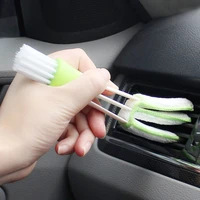 2in1 green car air conditioner outlet dirt duster cleaner brush car air conditioning vent blinds cleaning brush car accessories