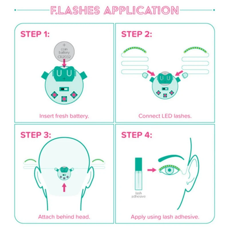 Светодиодный водонепроницаемый светящийся лента для ресниц Хэллоуина вечерние