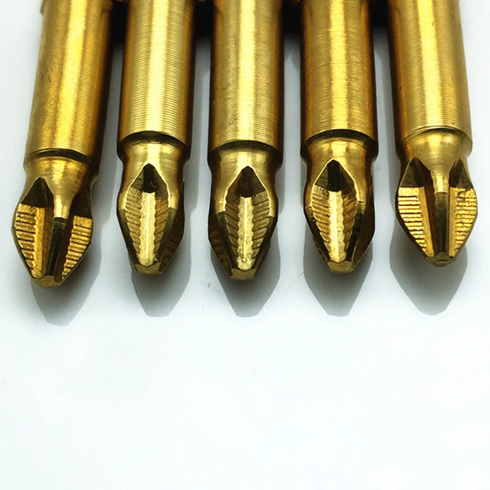 

Fixmee Hot 5Pcs Titanium coated 1/4" Hex Shank L 50mm PH2 Electric Anti Slip Phillips S2 Screwdriver Bit
