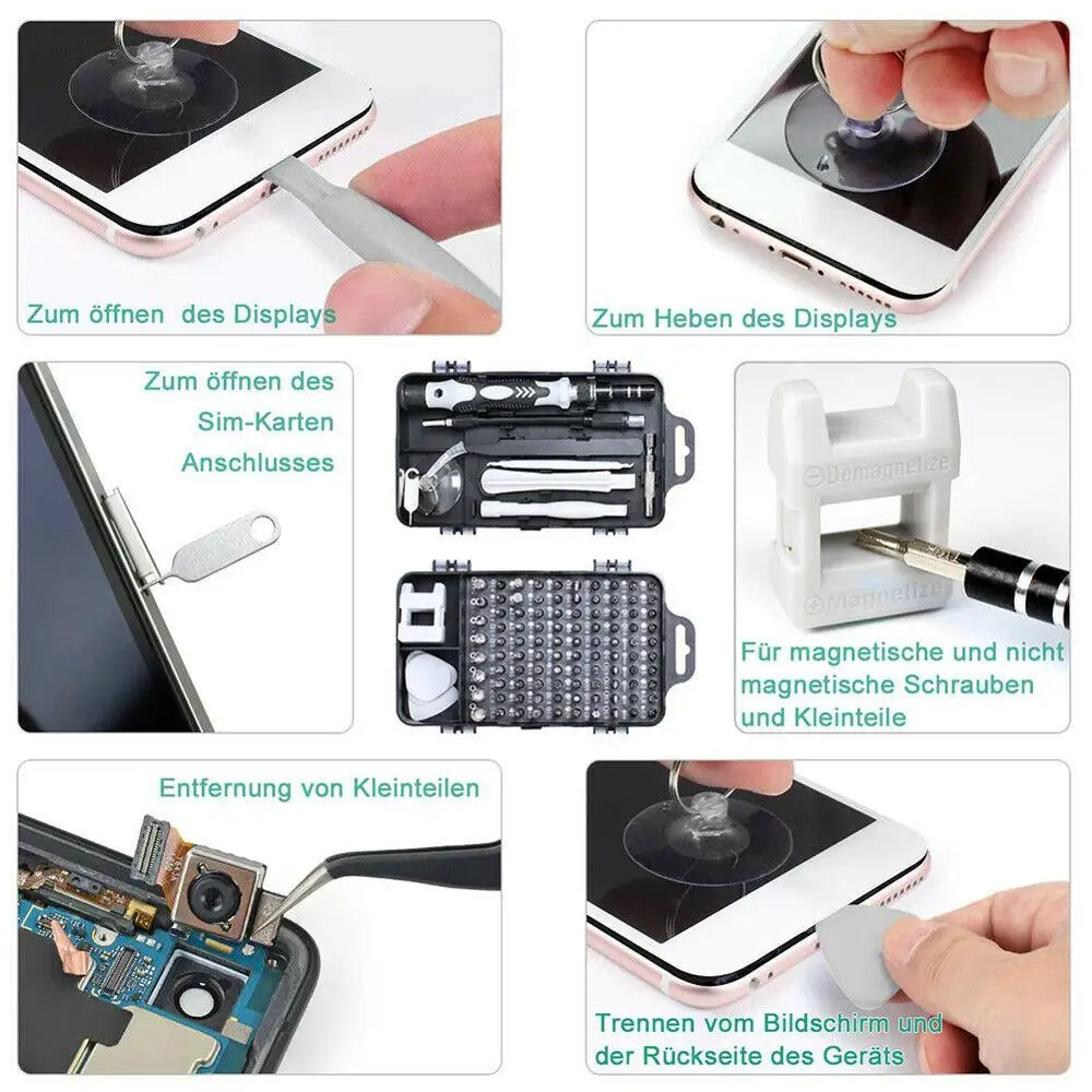 115 в 1 ремонтные Отвертки Набор инструментов ручка водителя магнитные биты для