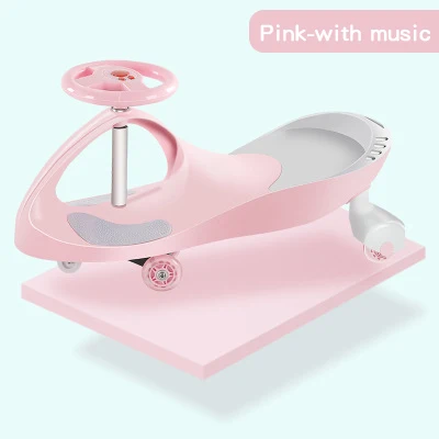 pink with music Ruizhi для детей, крученый автомобиль, немой Круглый Универсальный От 1 до 3 лет для качания колеса, детский автомобиль для спорта на открытом воздухе, детские игрушки, подарки для мальчиков девочек, RZ1105 - Цвет: pink with music