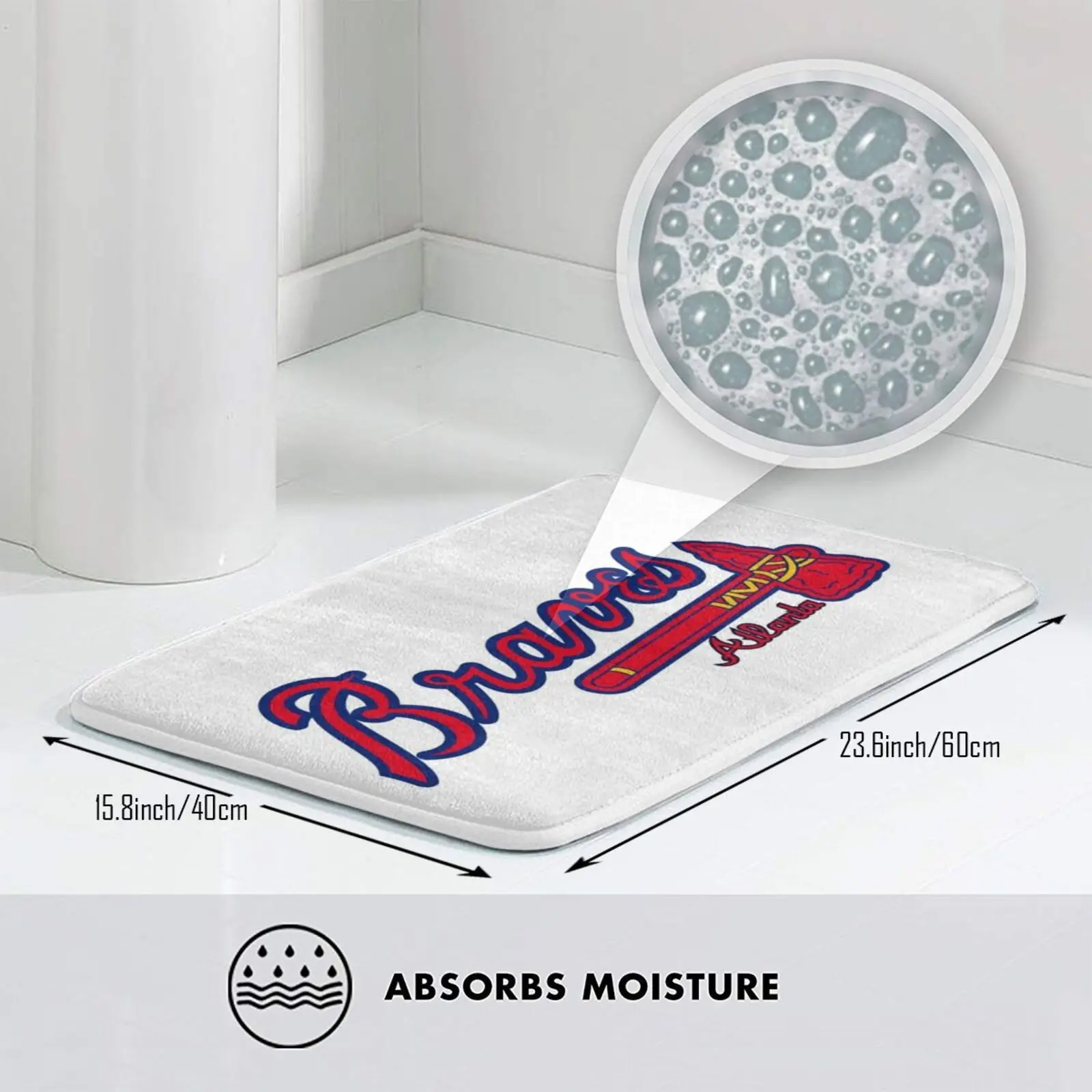 Выдерживает Атланта коврик ковер анти скольжение Спальня входная дверь Бейсбол