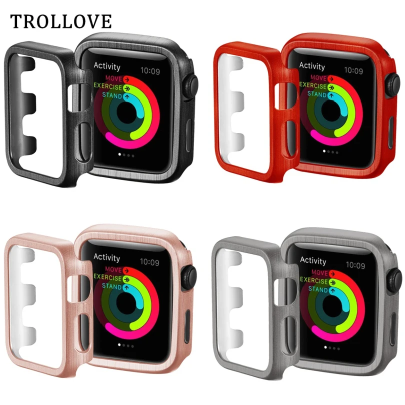 Новая рамка PC защитный чехол для Apple Watch band 40 мм 44 Серия 1 2 3 4 38 42 смарт часов бампер
