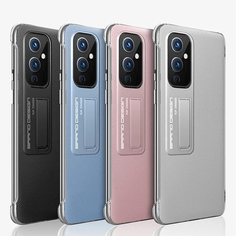 

Противоударный чехол для телефона Oneplus 9 Pro, чехол для One Plus 9R, металлический кронштейн 1 + 9 Pro, кожаный чехол для Oneplus 9Pro, чехол