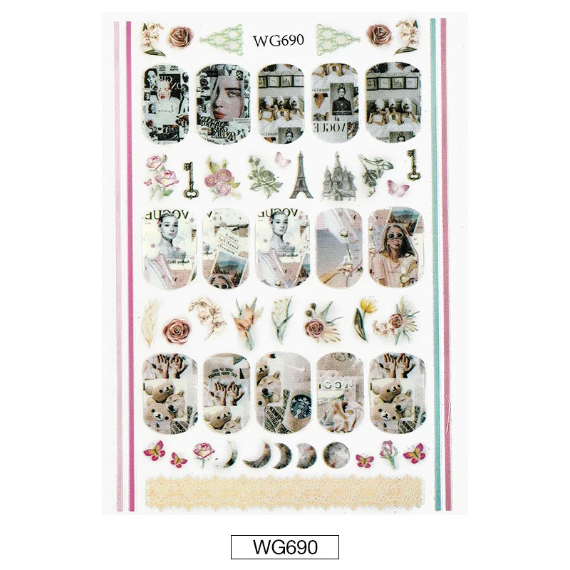 

3d Manicure Sticker Senior Gray Big Brand Mermaid Design Nail Sticker Art Packaging