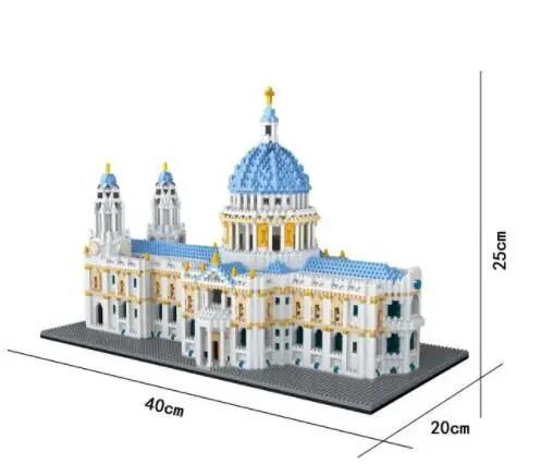 

7053Pcs Mini World Architecture St Paul's Cathedral Block Set 3D London City Church Building Brick Toy For Teen Kids