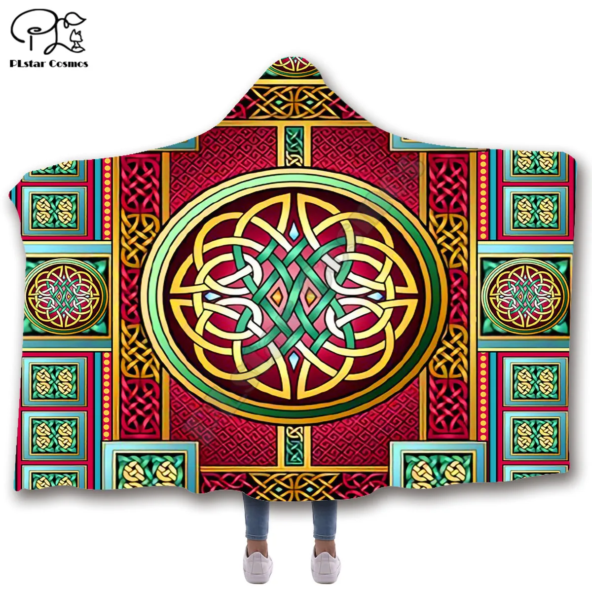 

Various Tattoo designs Hooded Blanket Adult colorful child Sherpa Fleece Wearable Blanket Microfiber Bedding style-4