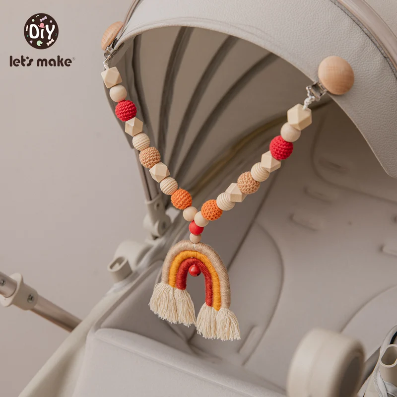 

Let's Make Baby Teether 1pc Wooden Children Stroller Chain Rabbit Elephant Rainbow Pacifier Mobile Stroller Rattle Toys Gifts