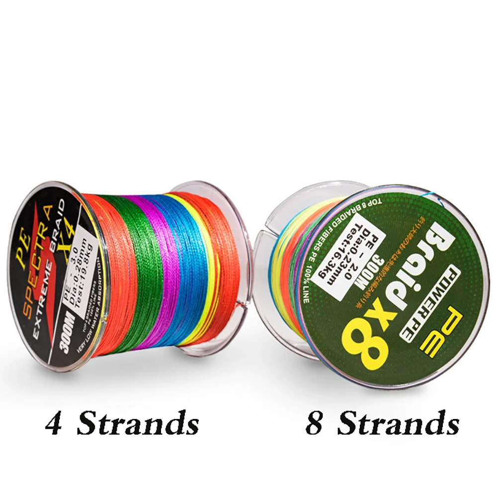 LINNWL Braided Fishing Line Super Strong 4 Strands 8 Carp Multifilament Fly Wire Japanese 100% Pe Saltwater 300M | Спорт и