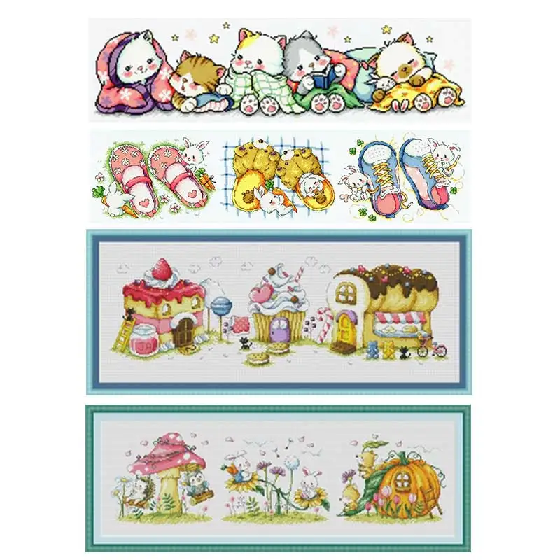 

cartoon animals patterns Counted Cross Stitch 11CT 14CT 18CT DIY Cross Stitch Kits Embroidery Needlework Sets