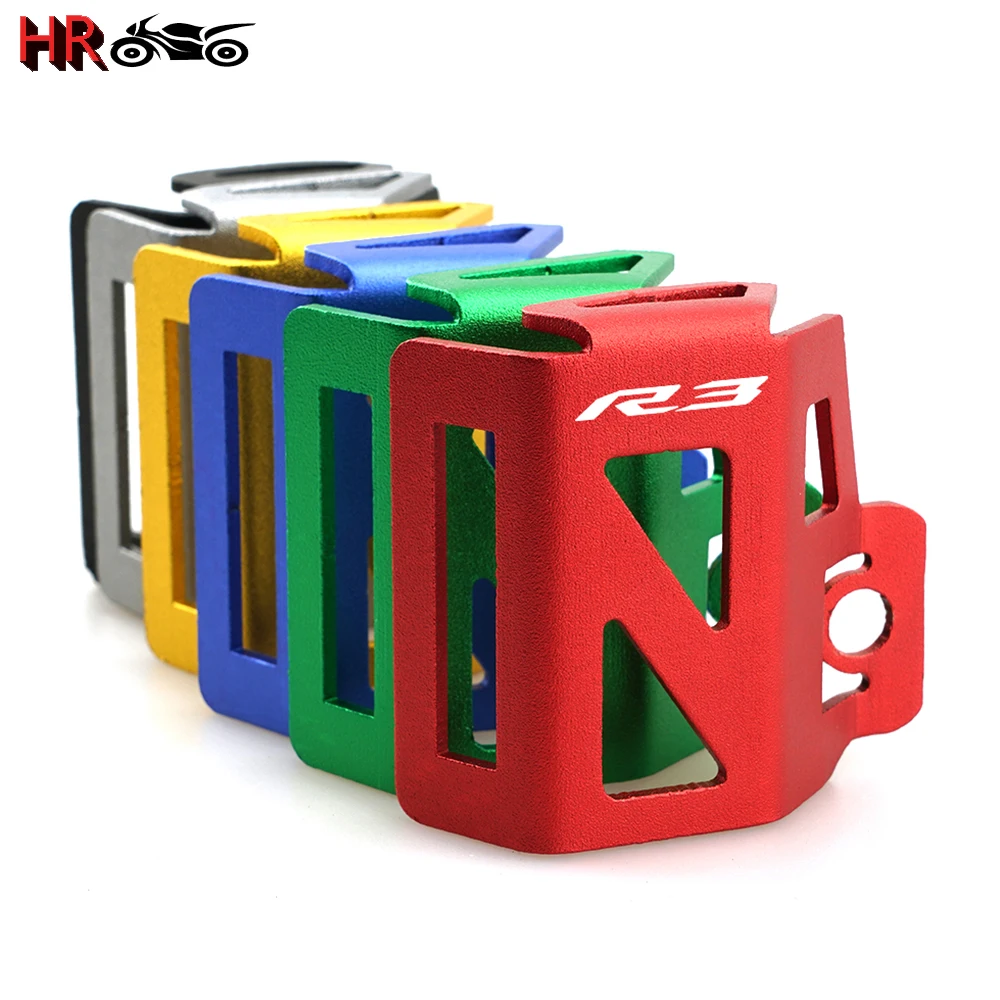 

Hot Deals Motorcycle CNC Accessories Rear Brake Fluid Reservoir Guard Cover Protector For Yamaha YZF R3 YZF-R3 YZFR3 2015 -2022