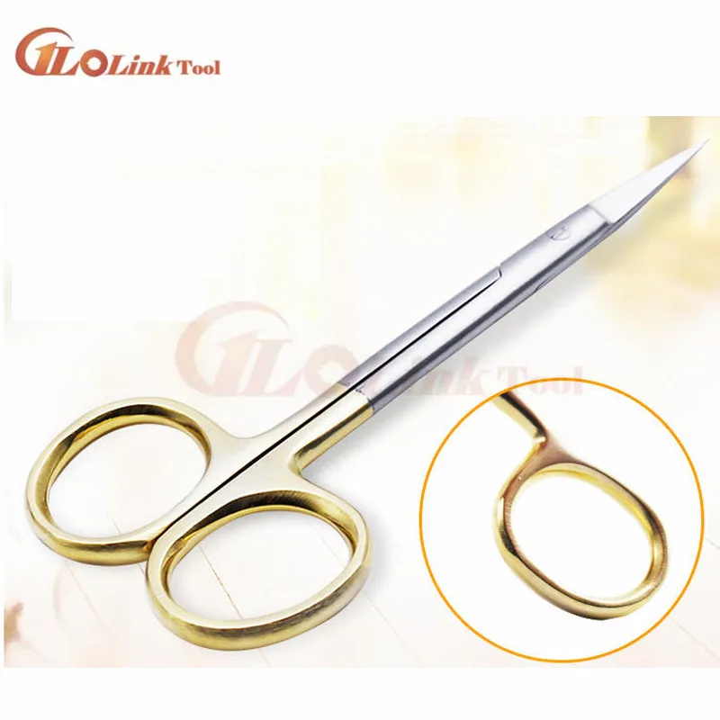 Ножницы для двойного века с золотой ручкой 9 5 см из нержавеющей стали