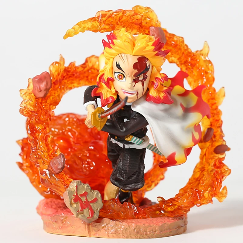 

10cm Demon Slayer Kimetsu no Yaiba Rengoku Kyoujurou PVC Collection Model Statue Anime Figure Toy