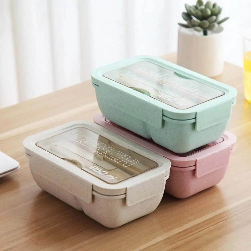 

850ml Wheat Straw Lunch Box Healthy Material Bento Boxes Microwave Dinnerware Food Storage Container Lunchbox Portable Bento Box