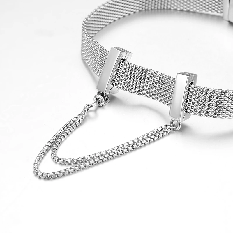 Новинка 2019 Модный Ювелирный Браслет из стерлингового серебра 925 пробы с цепочкой