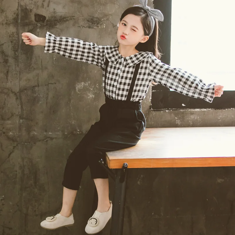 Весна 2019 г. новая модная детская одежда осенняя для девочек полосатая рубашка с