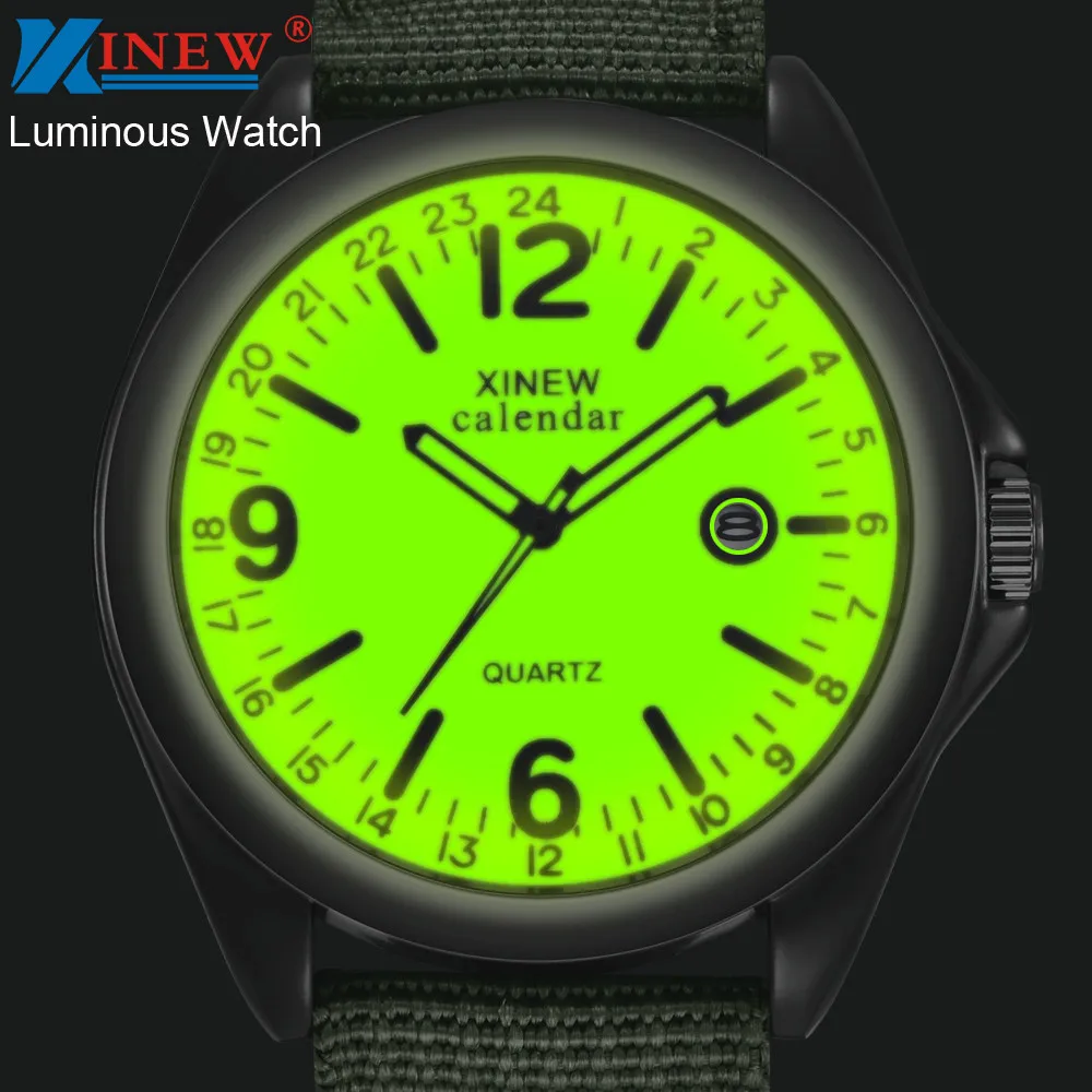 

Military Mens Quartz Army Watch Black Dial Date Sport Wrist Watch Casual nylon strap Luminous watches relogio masculino
