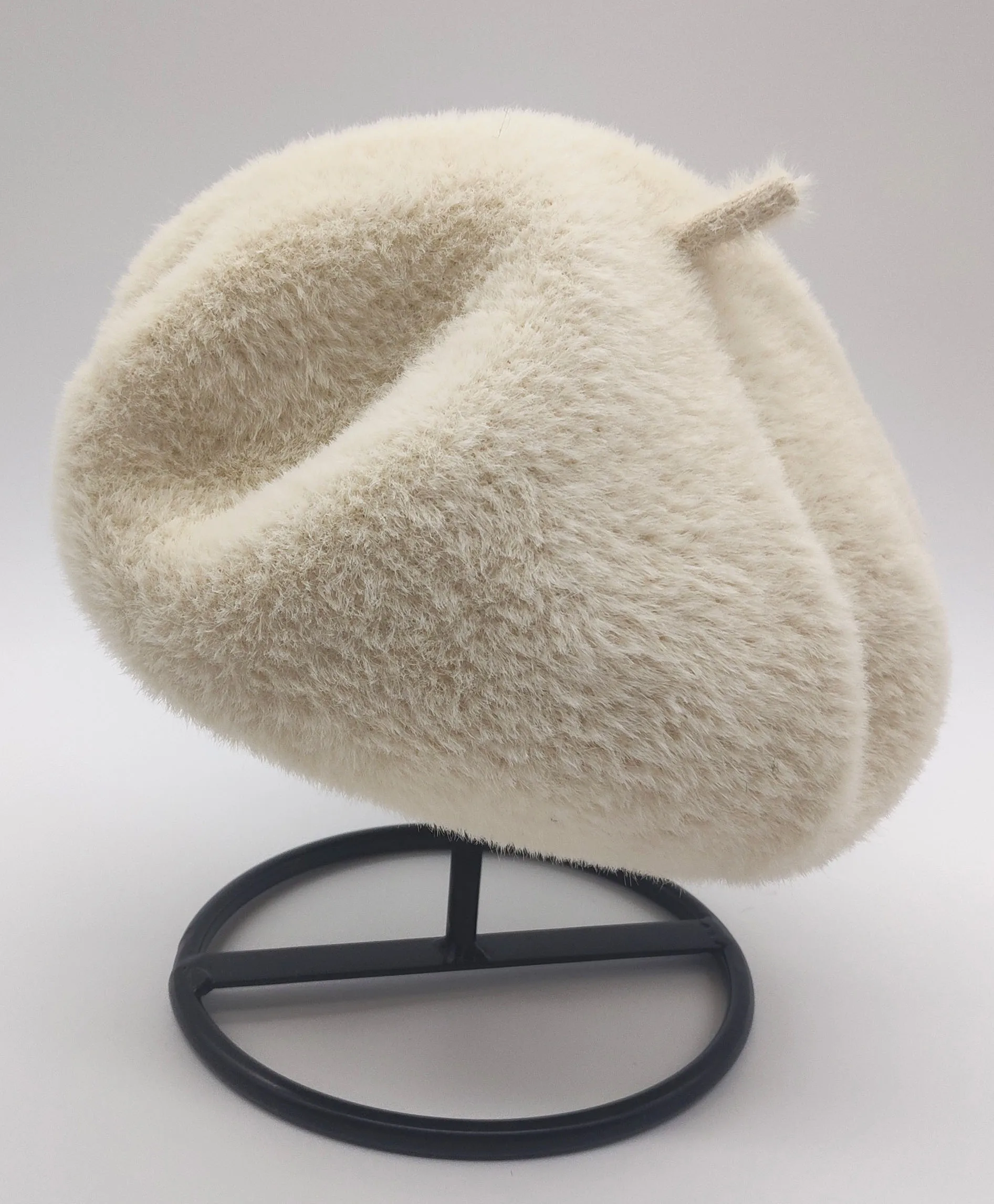 Женская Повседневная зимняя теплая шапка карамельного цвета Дамский берет для