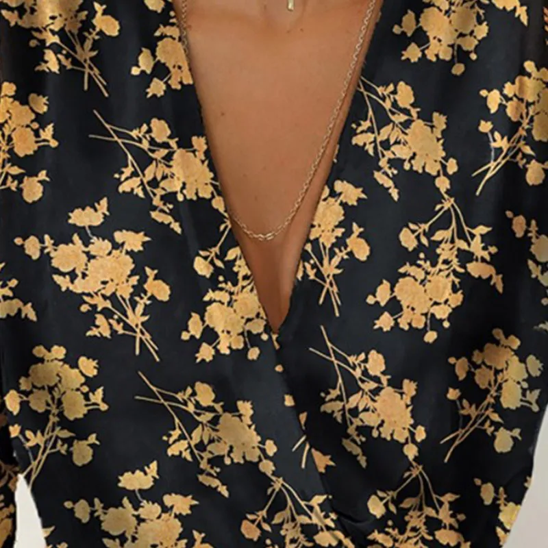 Новые модные женские туфли с глубоким v образным вырезом Топ жаккардовая рубашка