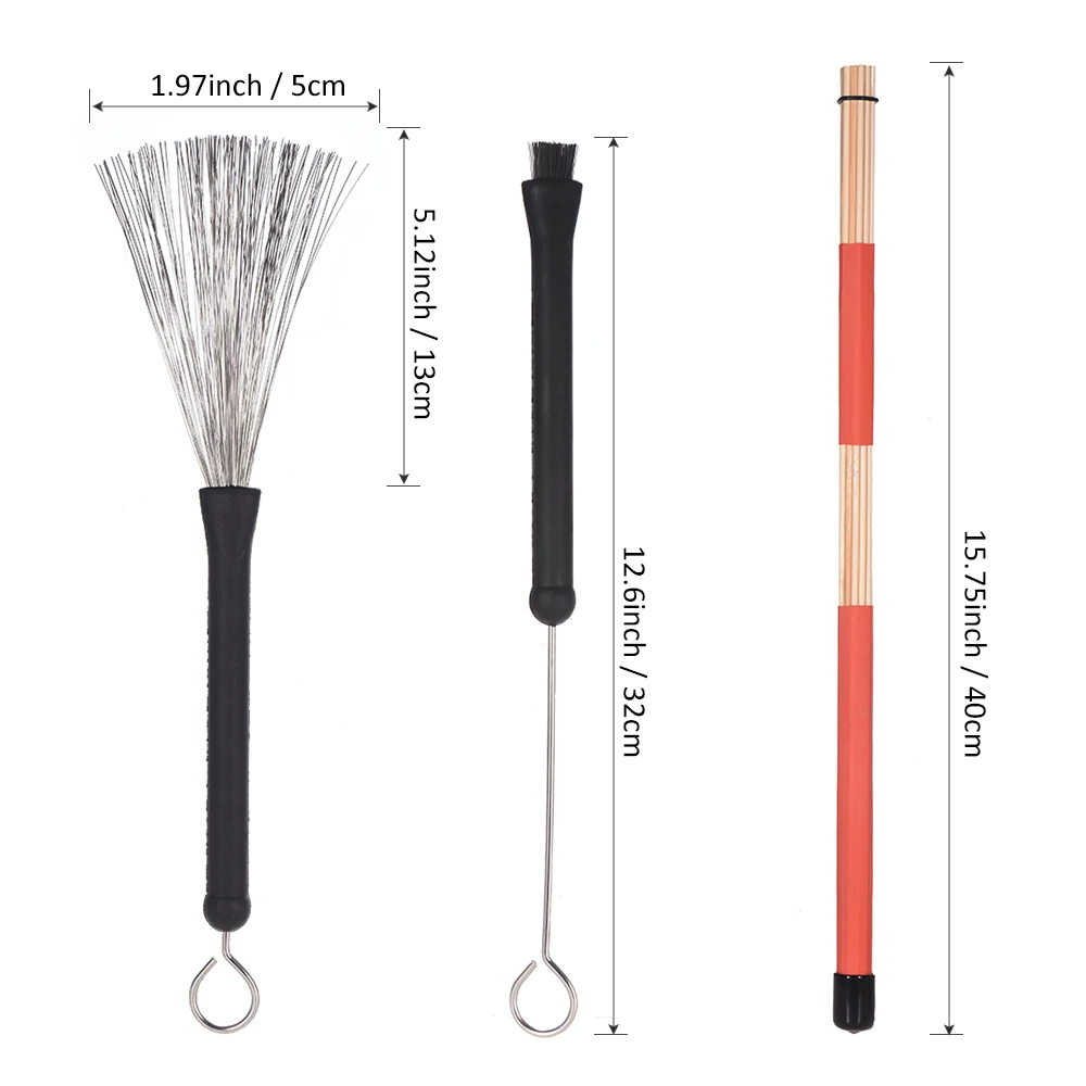 1 пара барабанных стержни + кистей набор палок с сумкой для хранения джазовой