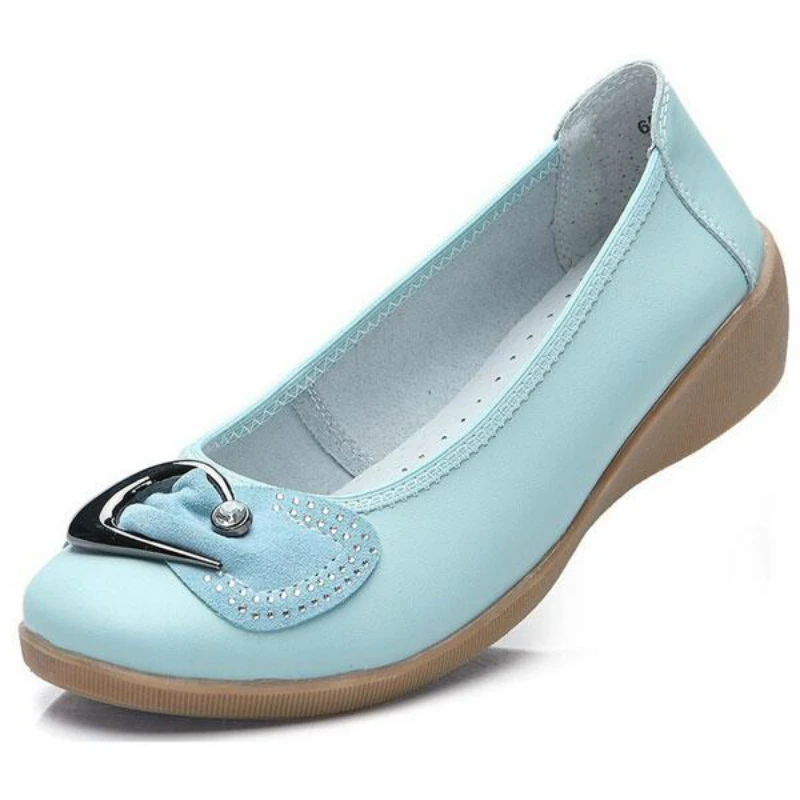 Весенние женские повседневные лоферы из натуральной спилка Женские туфли на