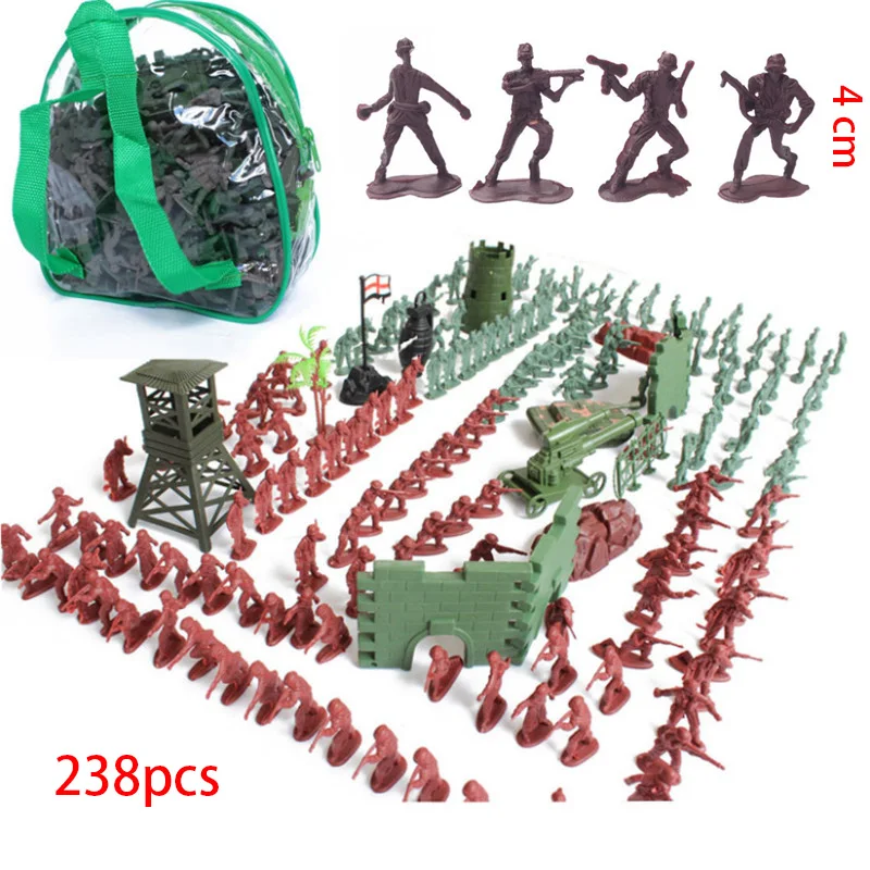 

238pcs/set Military Plastic Model Toy Soldier Army Men Figures & Accessories Playset Kit Decor Gift Model Toys For Children