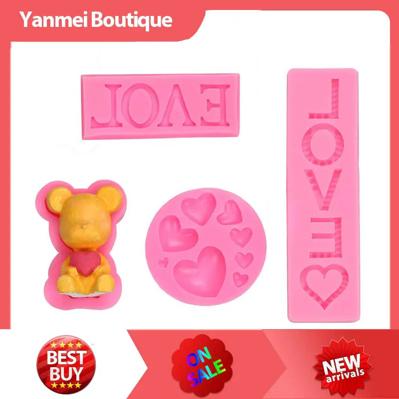 

Chocolate Fondant Mold Decorating Set Cake Silicone Candys Bakeware Pastry Mold Letters Baking Tools Utensils or Kitchen