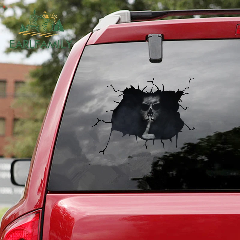 EARLFAMILY 13 см x 10 Автомобильная наклейка ужасная Настенная Наклейка s тихий череп