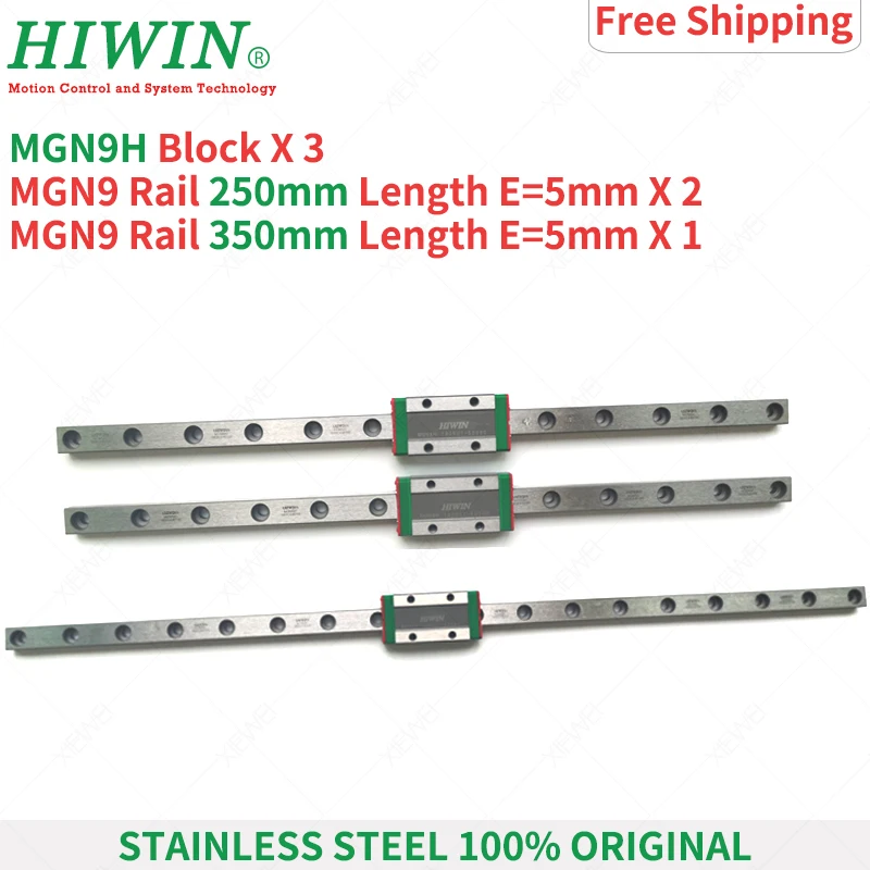 HIWIN нержавеющая сталь 2 шт MGN9 250 мм рельсы 1 шт MGN9 350 мм рельсы с 3 шт MGN9H каретки для 3d принтера Pro