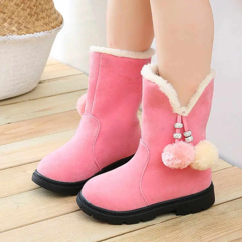 

2022 Autumn Winter New Girls Cotton Boots Princess Winter Boots Children Plus Velvet Snow Boots Mid-high Boots Kids Snow Boots