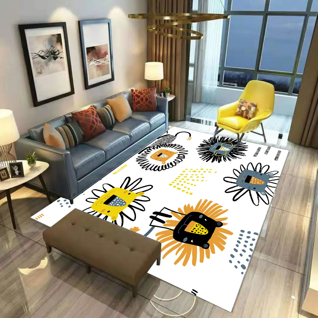 Alfombra antideslizante con estampado 3D para ni&ntilde;os, tapete suave con dise&ntilde;o de gato divertido, ideal para el comedor y la sala de estar, 03-4