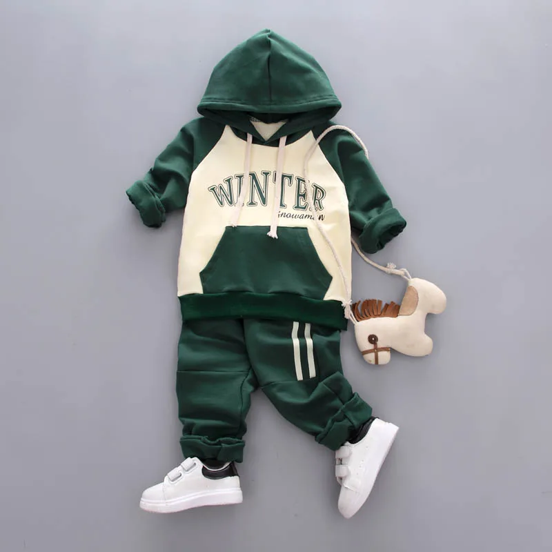 Style 1-Green Ienens ребенок дети мальчик спортивные костюмы; комплекты одежды наряды комплекты одежды для малышей, спортивная одежда для мальчиков, костюмы, одежда с длинным рукавом Футболка+ брюки - Цвет: Style 1-Green