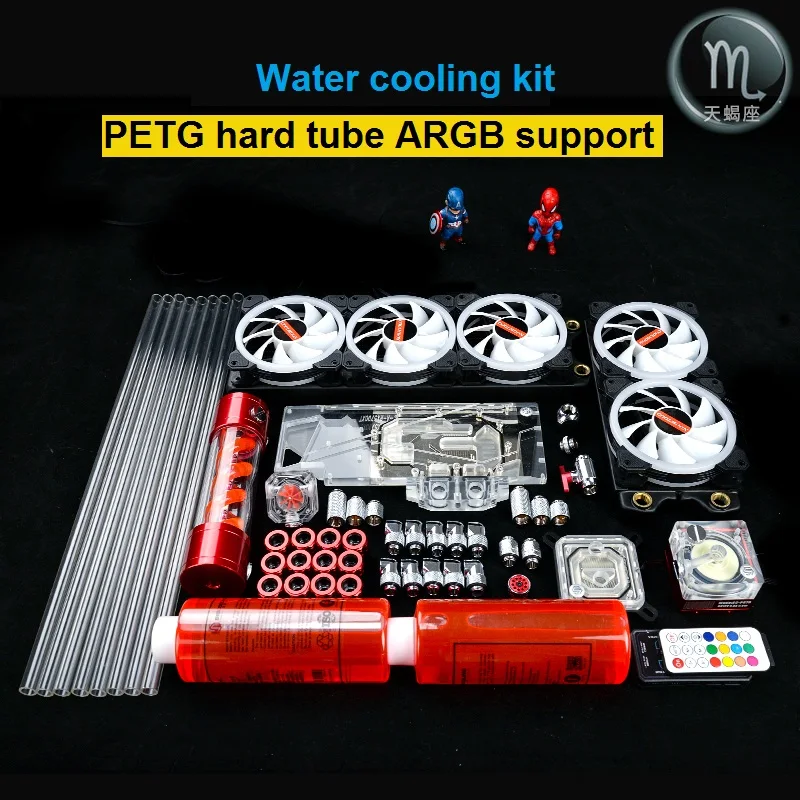 

PETG трубчатый комплект водяного охлаждения 5 в ARGB Поддержка PC CPU и GPU система водяного охлаждения для ПК охладитель жидкости