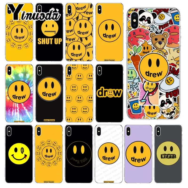 Yinuoda Drew Yellow smiley face TPU мягкий высококачественный чехол для телефона iPhone 8 7 6 6S Plus X XS