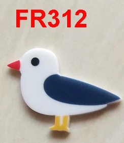 FR-312 50 шт. 40*28 мм мультфильм 8 цветов Чайка Flatback смолы бант для волос многоцветный птица плоское украшение из смолы для DIY украшения дома аксессуары - Цвет: FR-312