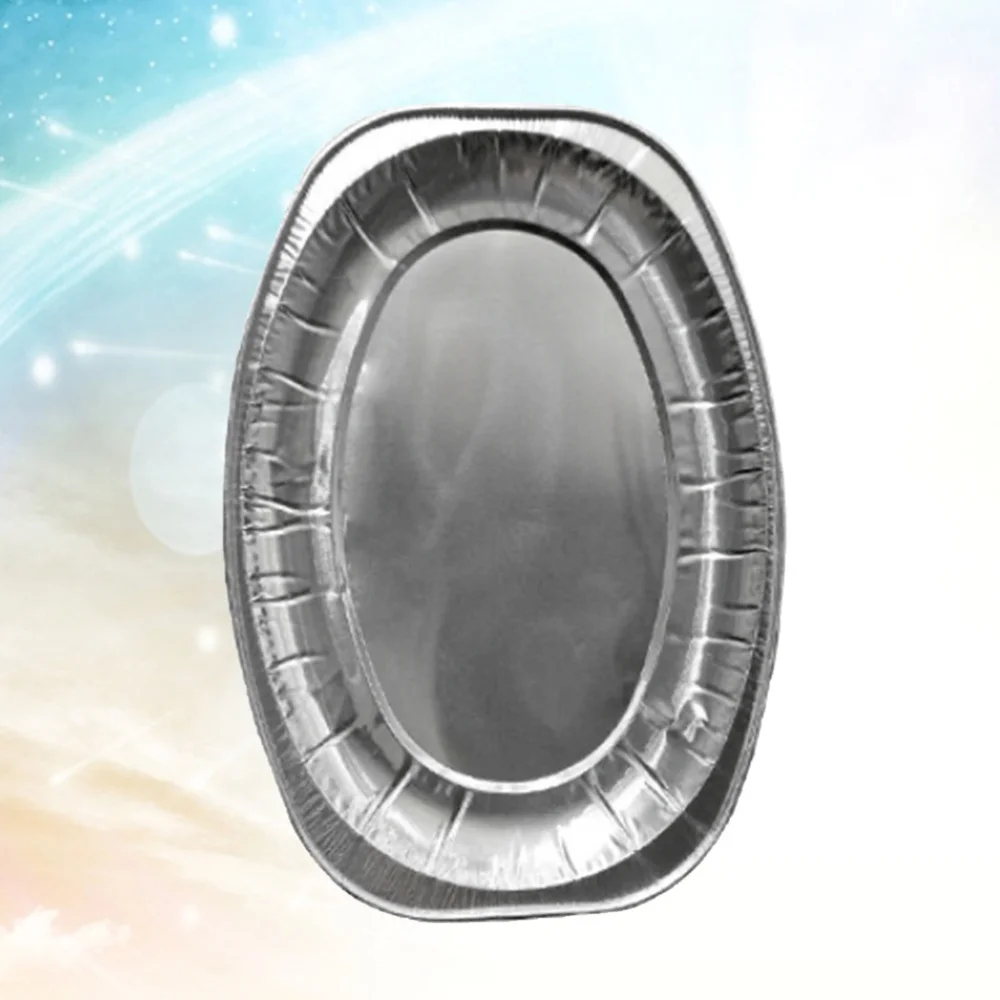 20 шт. одноразовые овальные сервировочные тарелки поднос из алюминиевой фольги