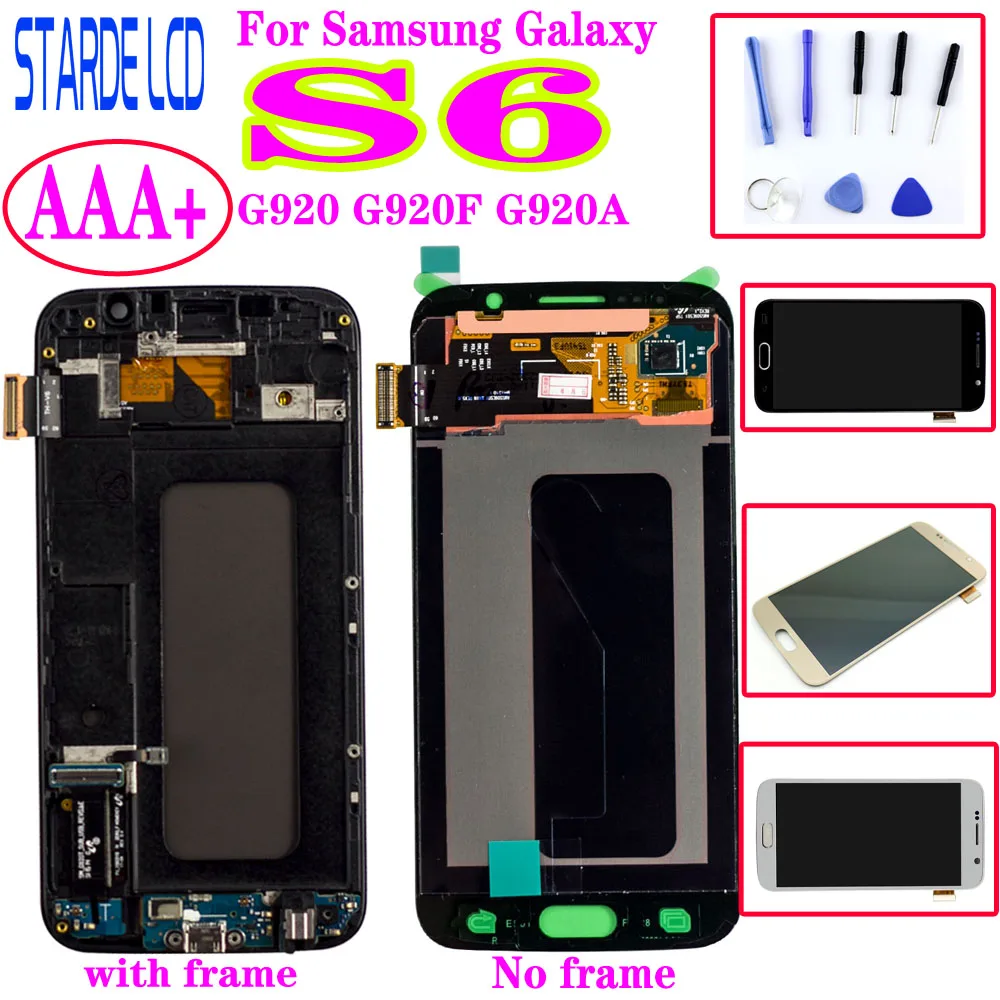 100% Original For SAMSUNG GALAXY S6 G920F G920A SM-G920 G920 LCD Display Touch Screen Digitizer Super Amoled Replacement