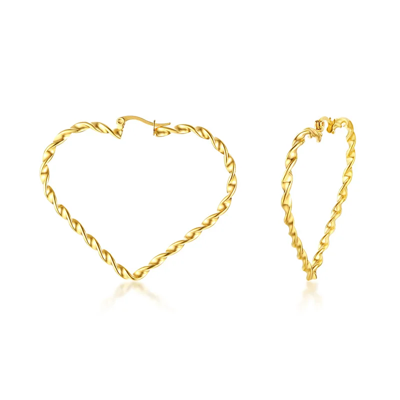 Нержавеющая сталь любовь сердце серьги для женщин подарок золотистого цвета