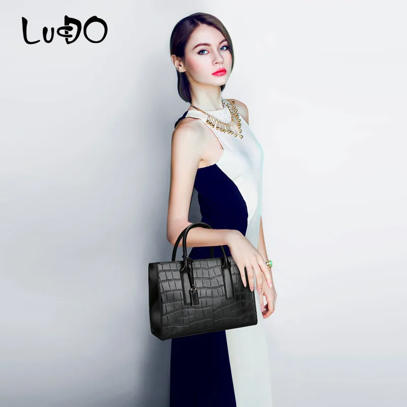 

2021 New Fashion Crocodile Leather Handbags High Quality Women Bag Luxury Female Shoulder Bags Designer Tote Bag Bolsas LD-K499