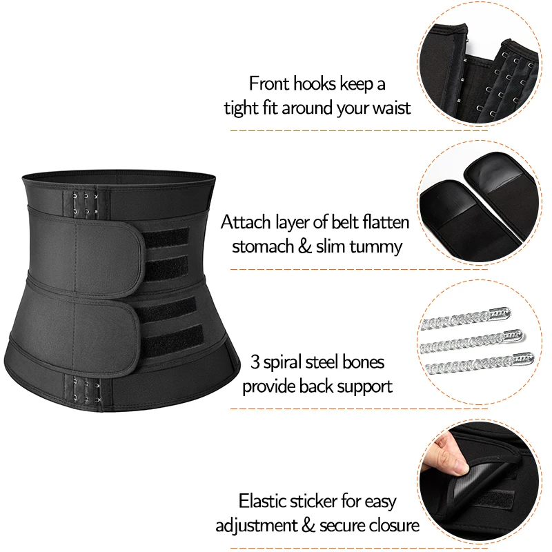 Men Weight Loss Waist Trainer Corset Slimming Body Shaper Fitness Belt Sauna Sweat Trimmer Modeling Straps Compression Girdle