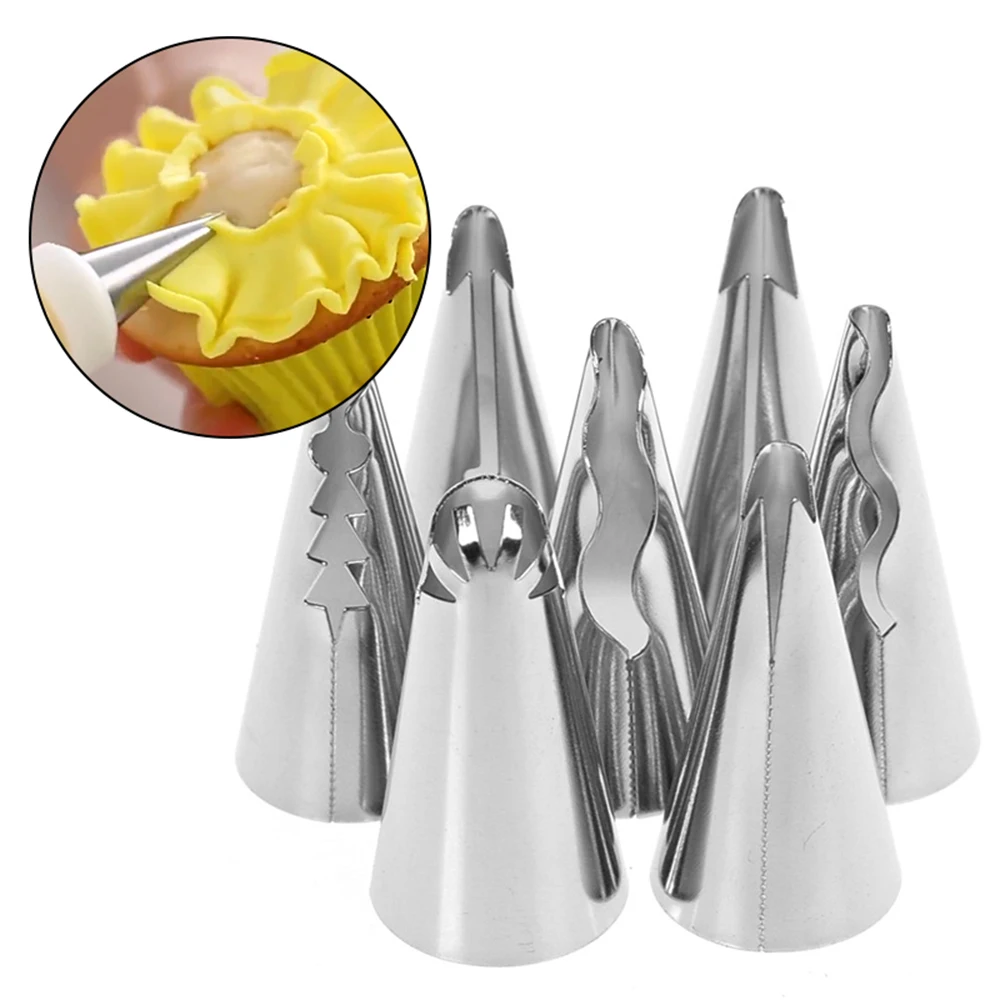 

8pcs/lot Wedding Russian Nozzles Pastry Puff Skirt Icing Piping Nozzles Pastry Decorating Tips Doll Cake Cupcake Decoration Tool