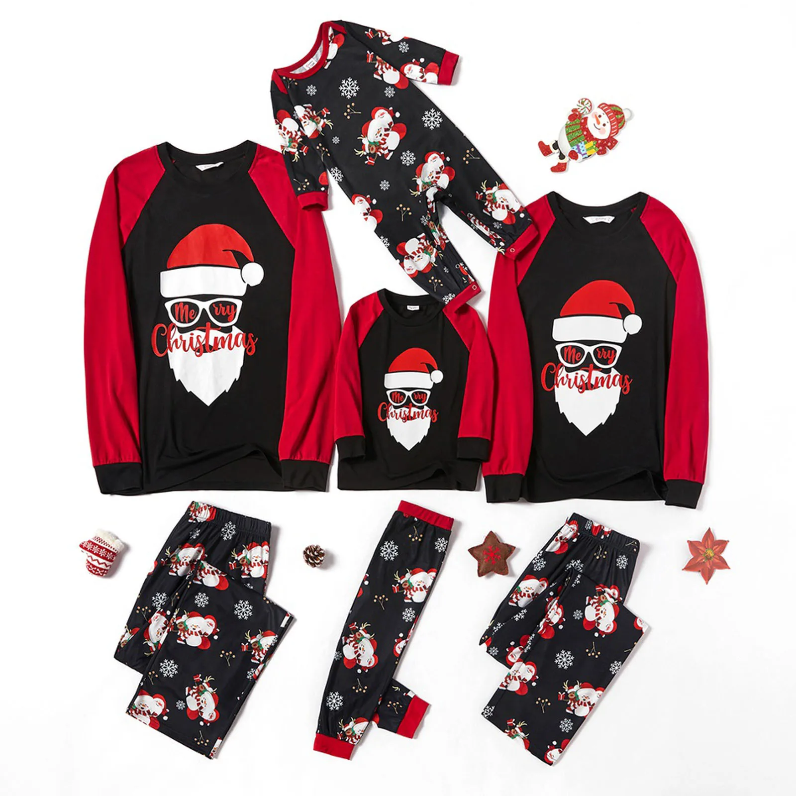 

Family Matching Clothes Christmas Suit Pajamas 2021 Fashion Santa Father Son Mother Daughter Pajamas Home Service Family Suit