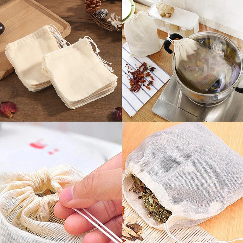 

20pcs/Lot Empty Tea Bags with String Teaware Filter for Herb Loose Tea Soup Flavoring Cooking Teabags Kitchen Accessaries