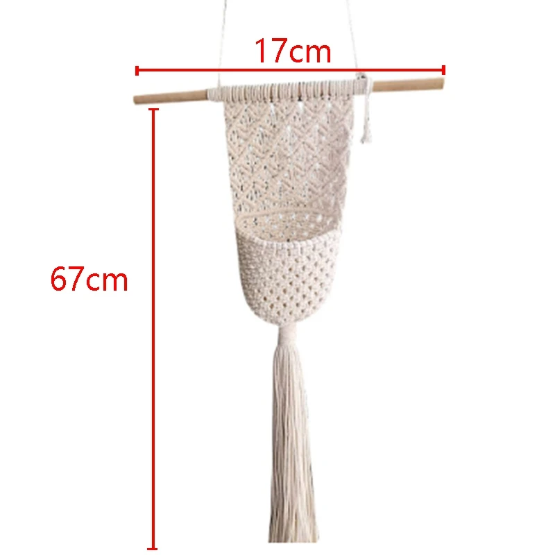 Креативный подвесной гобелен с богемной кисточкой тканый цветочный горшок