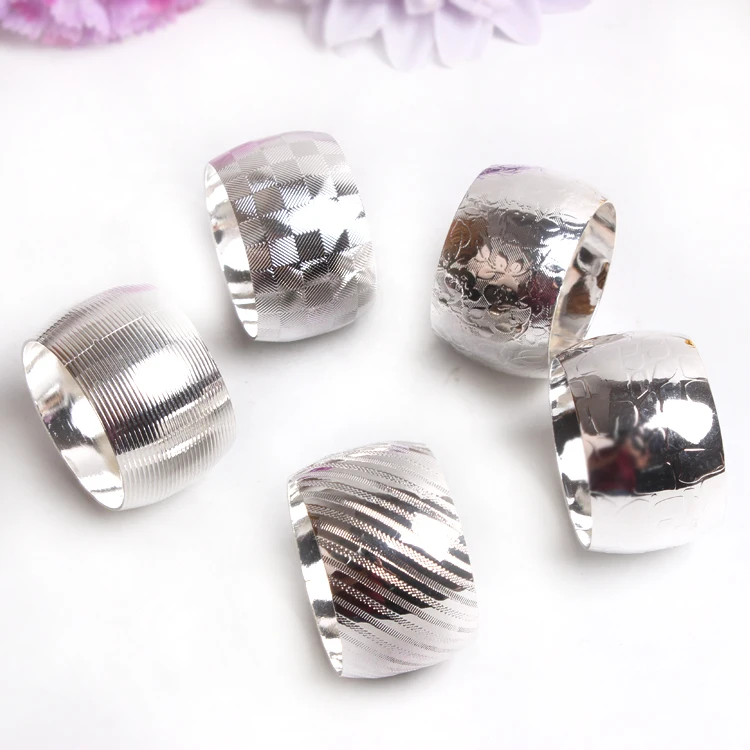 

6pcs Hotel model room golden ring napkin buckle napkin ring Western restaurant metal napkin circle cloth ring