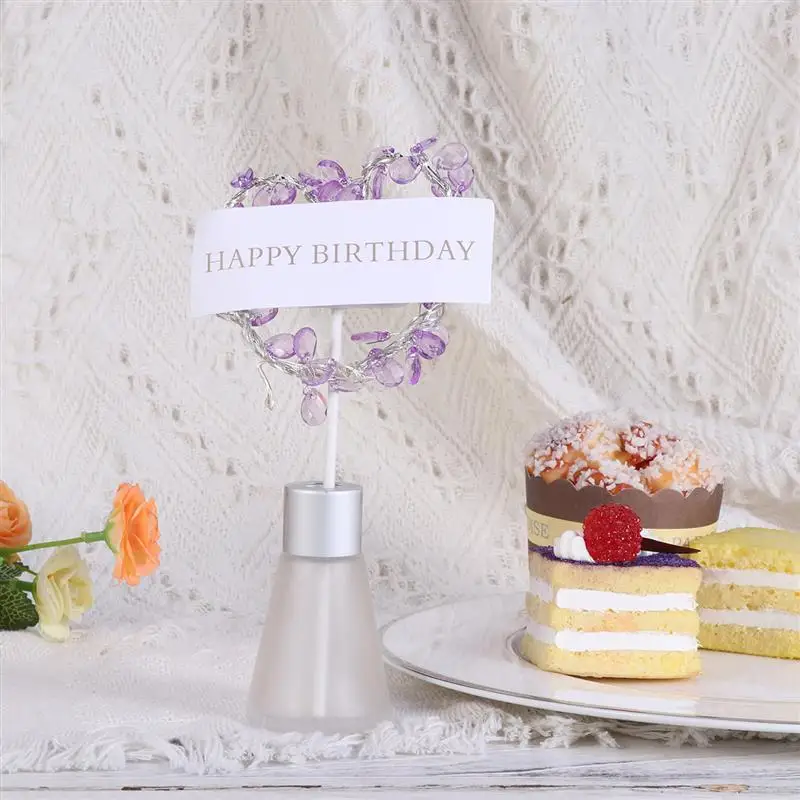 Светящийся торт с днем рождения со стразами в форме сердца Кекс Маффин еда